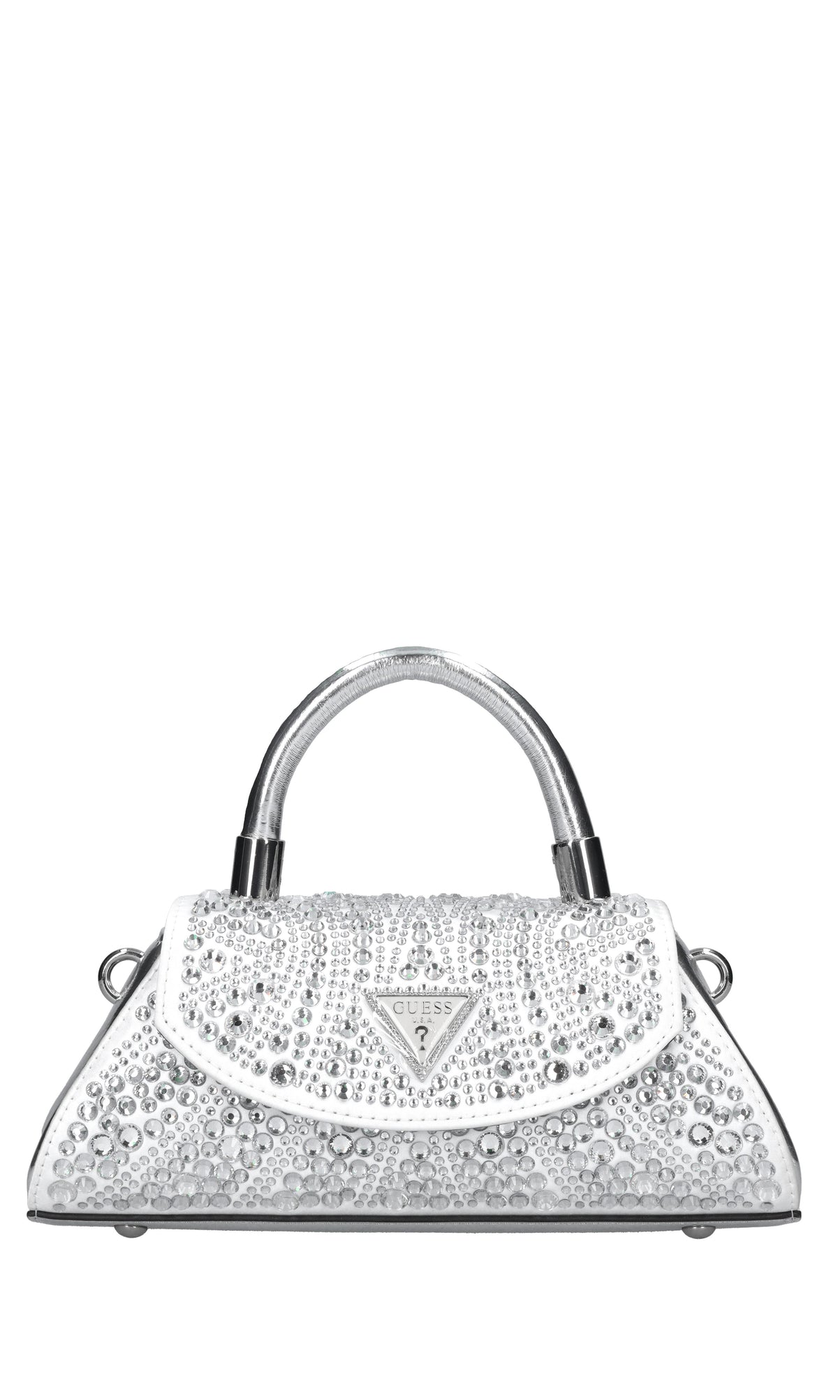 Borsa in ecopelle tessuto e strass 