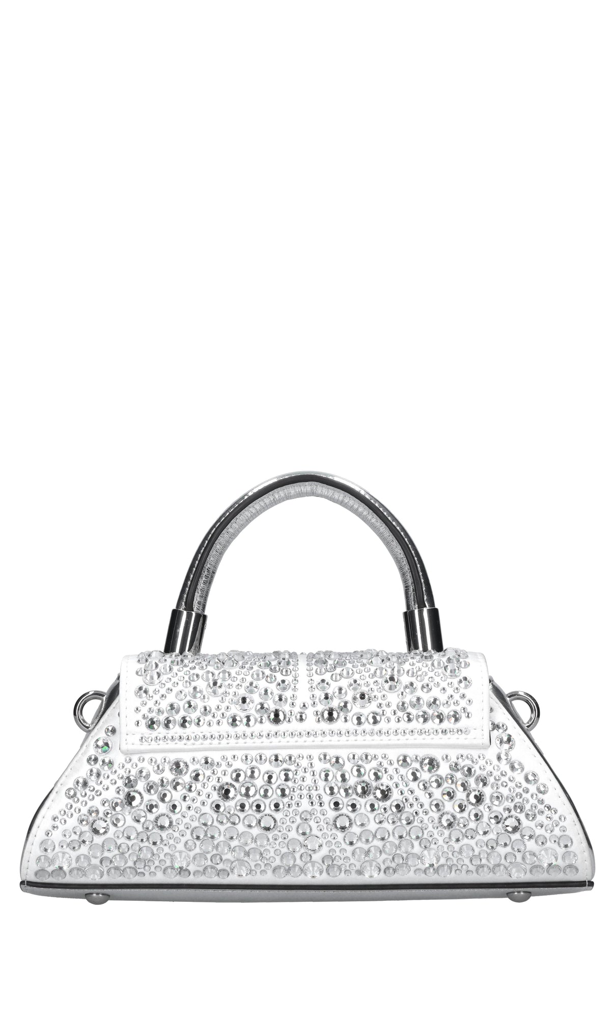 Borsa in ecopelle tessuto e strass 