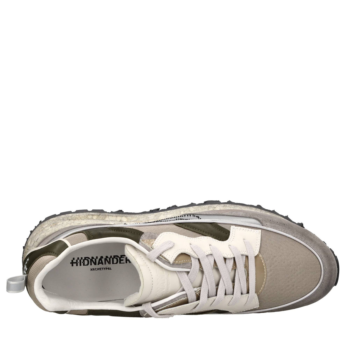 Sneakers in pelle e tessuto 