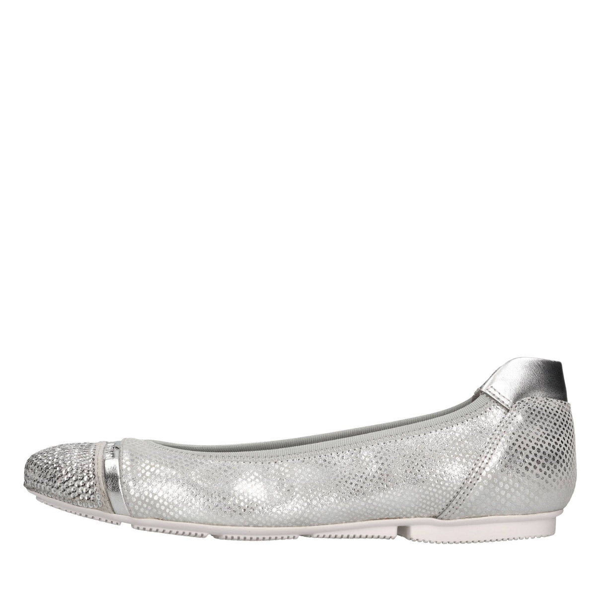 Ballerine in pelle e tessuto 