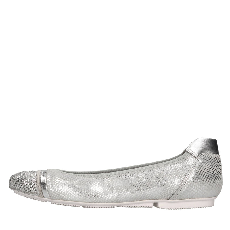 Ballerine in pelle e tessuto 