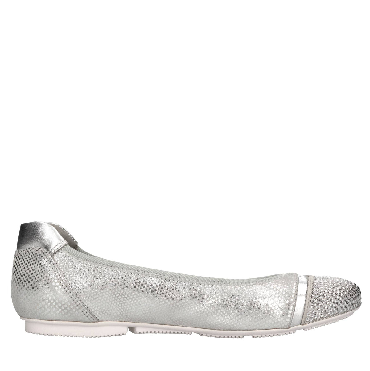 Ballerine in pelle e tessuto 
