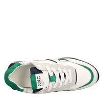 Sneakers in pelle e tessuto 
