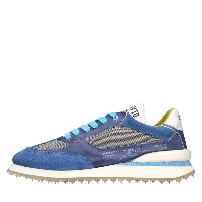 Sneakers in pelle e tessuto 
