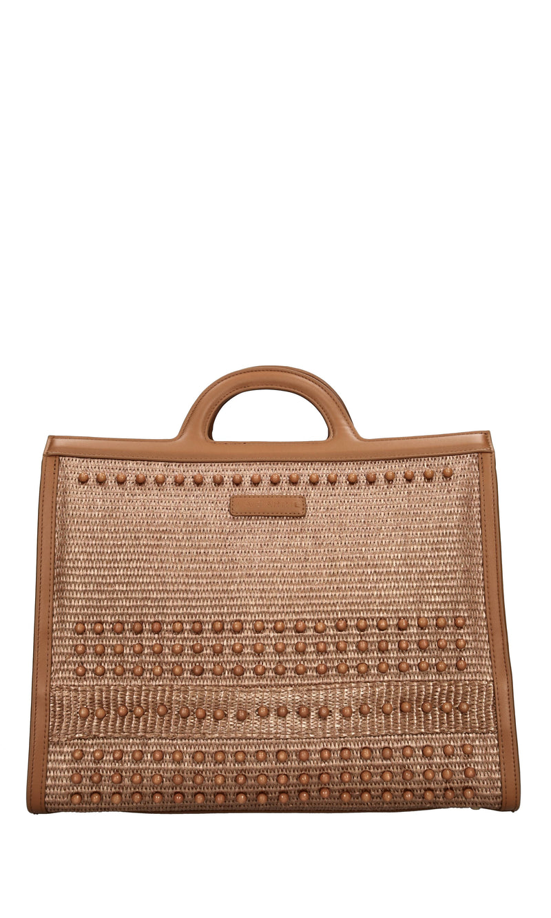 Borsa malibu in ecopelle e rafia 