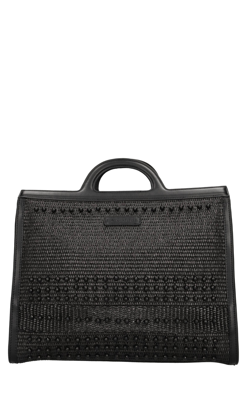 Borsa Malibu in ecopelle e rafia 