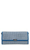 LA CARRIE Faux leather, faux suede, and rhinestone bag