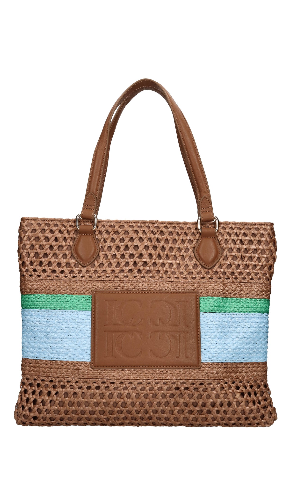 Borsa Glory in rafia ed ecopelle 