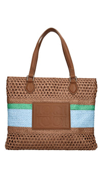 Borsa Glory in rafia ed ecopelle 