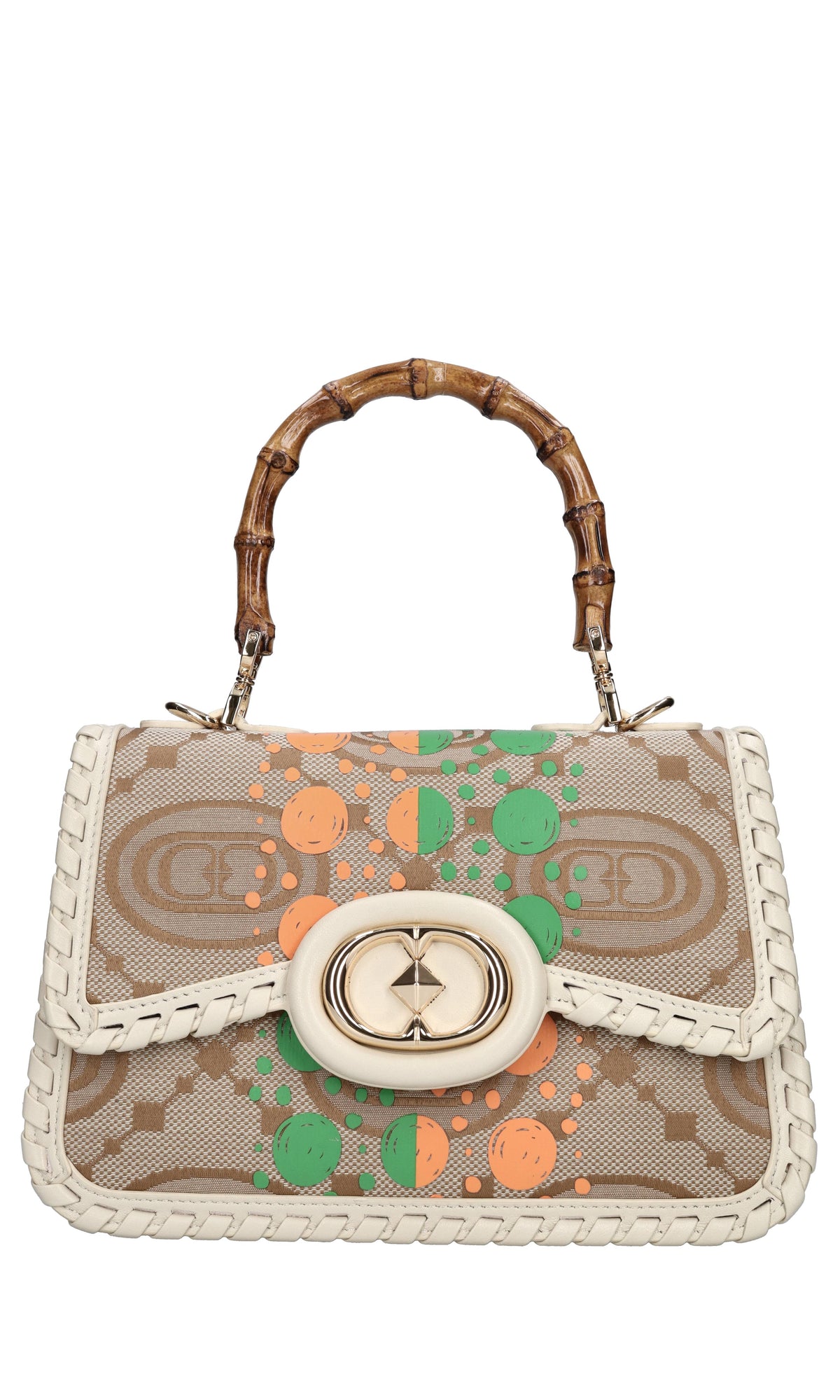 Borsa Monogram in pelle e tessuto 