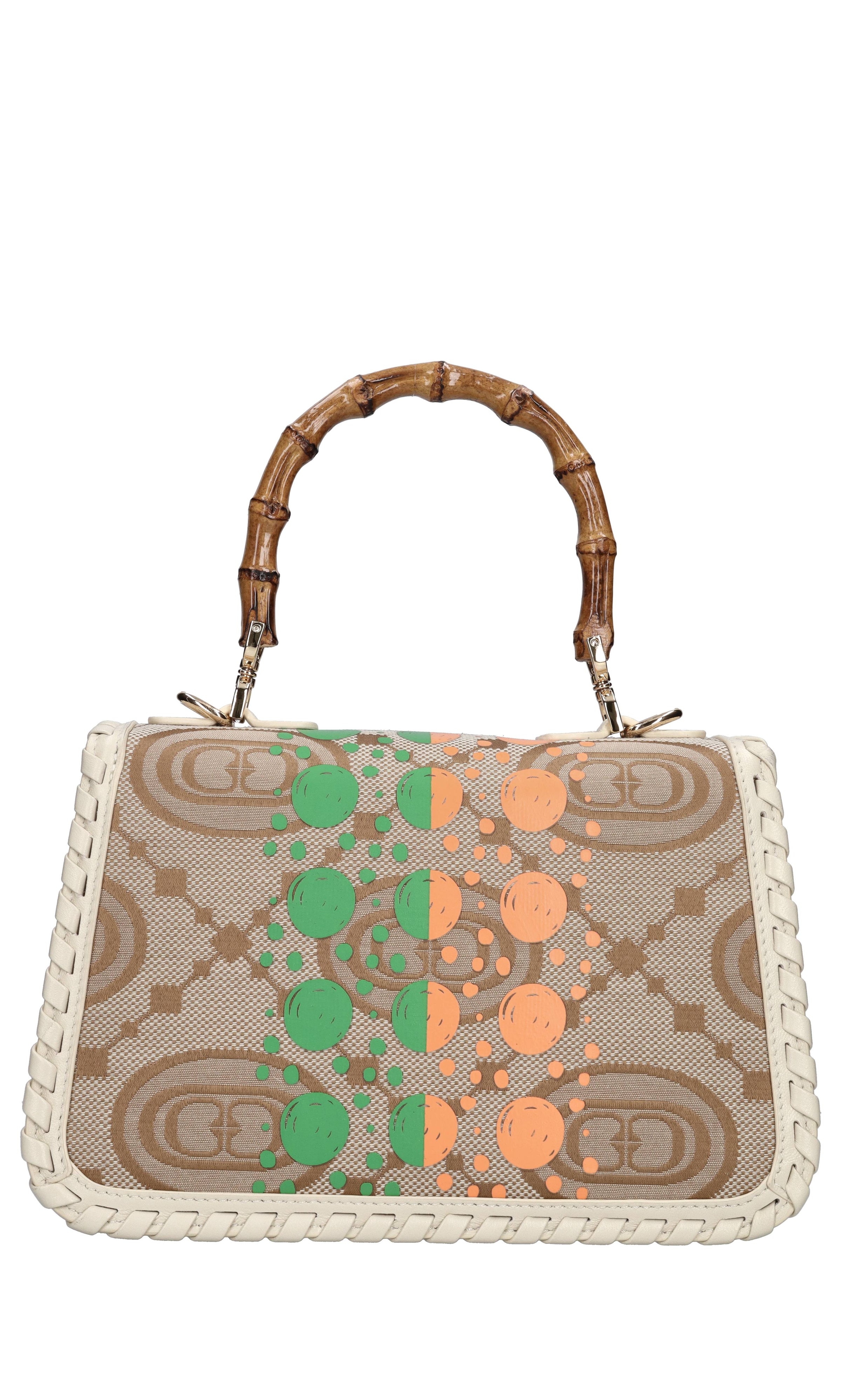 Borsa Monogram in pelle e tessuto 