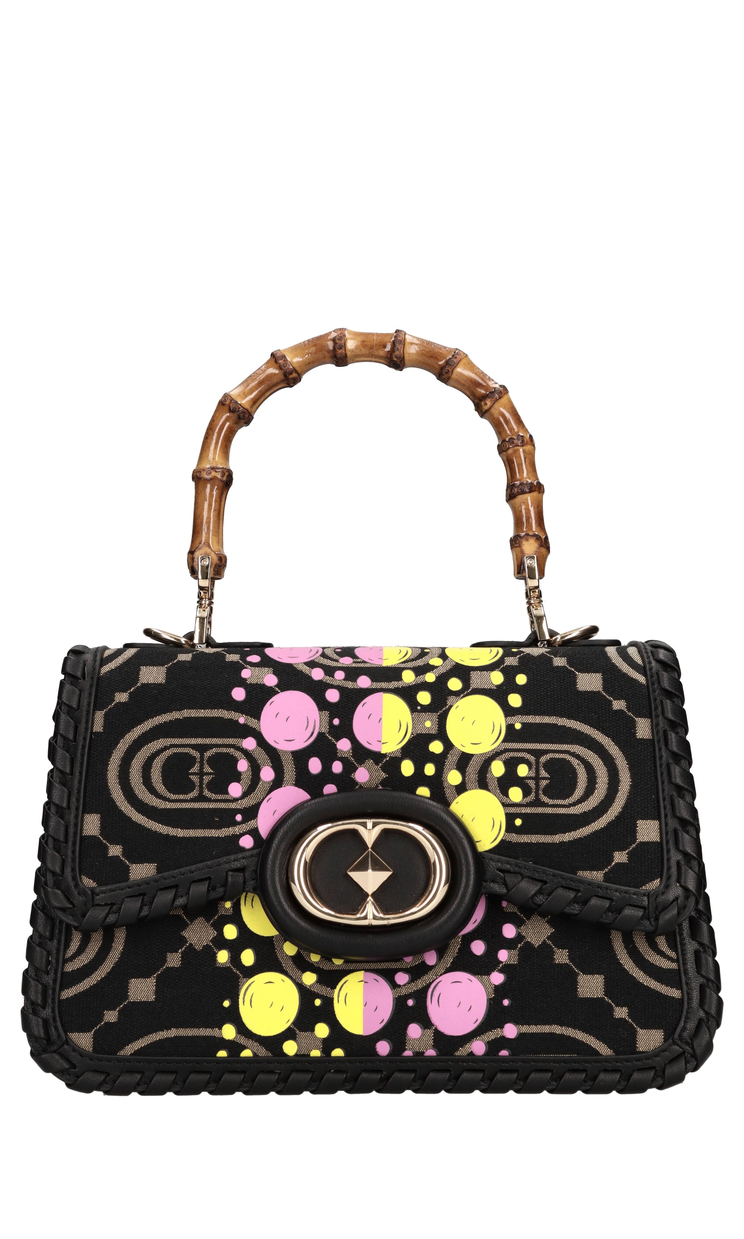 Borsa Monogram in pelle e tessuto 
