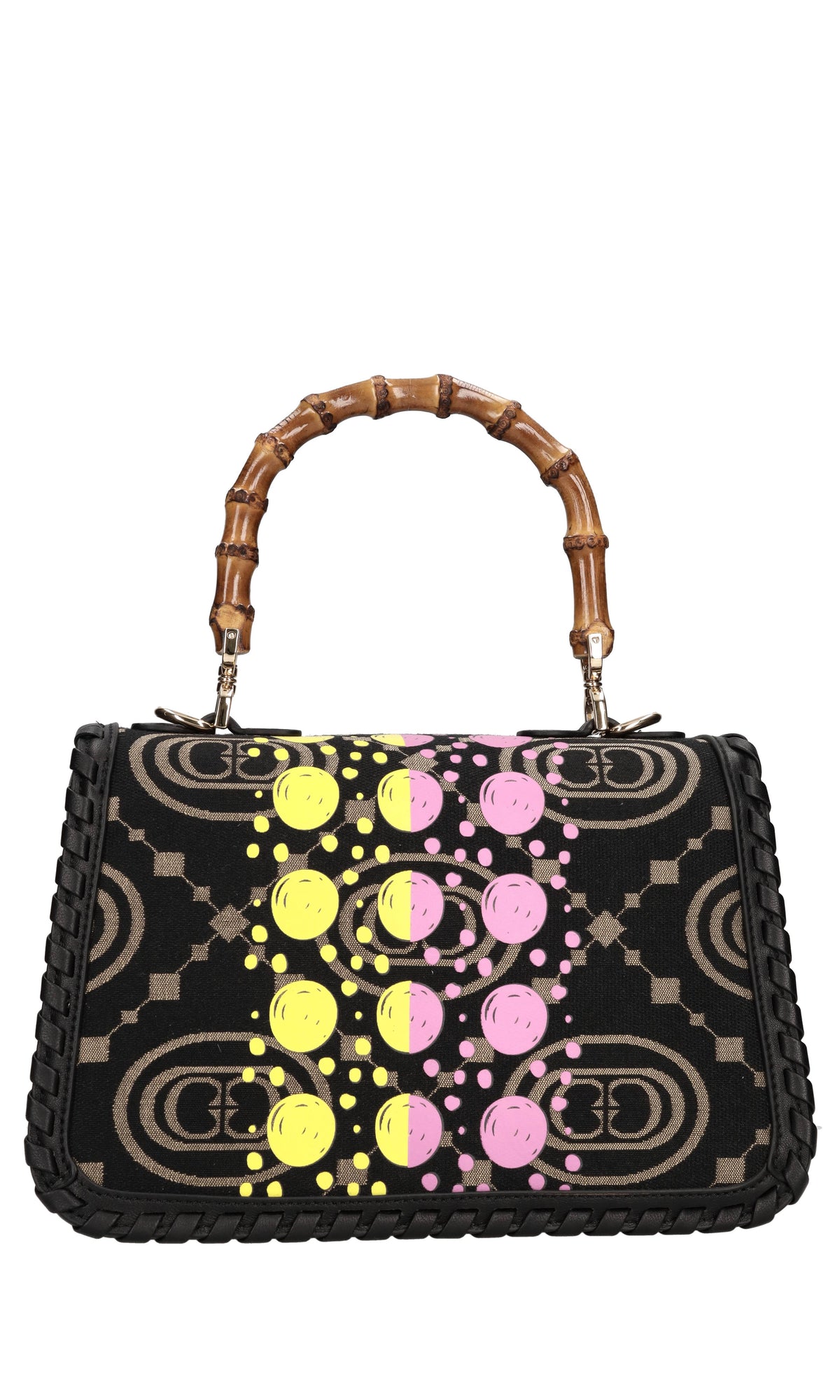 Borsa Monogram in pelle e tessuto 