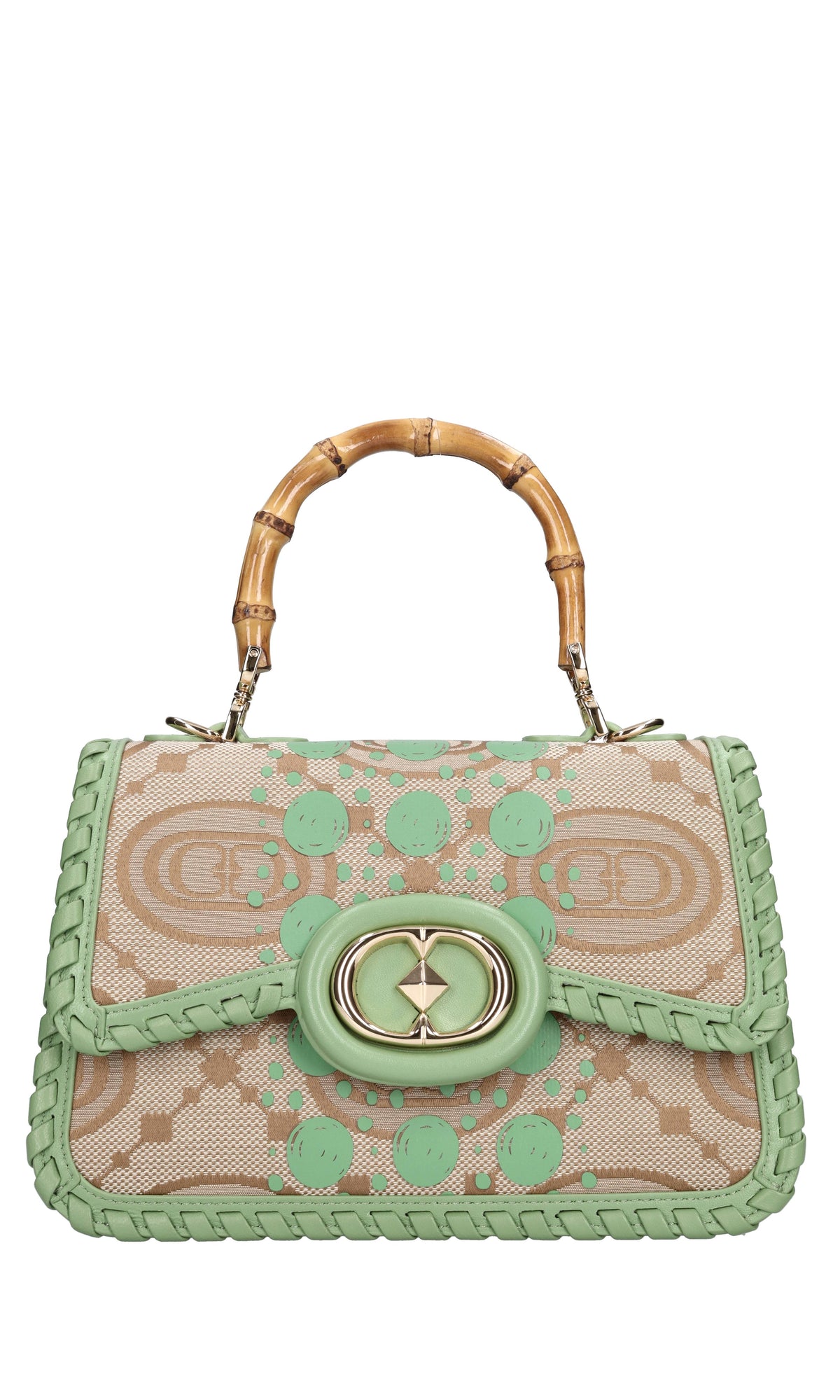 Borsa Monogram in pelle e tessuto 