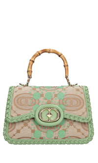 Borsa Monogram in pelle e tessuto 