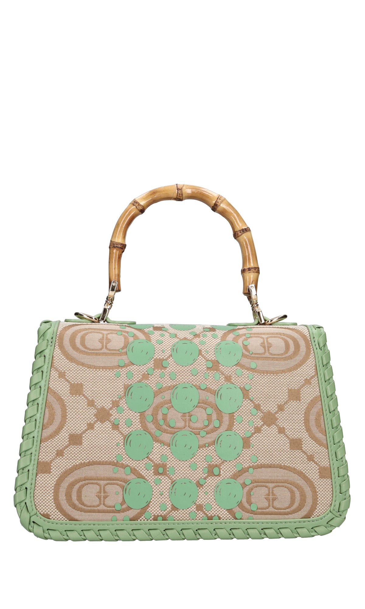 Borsa Monogram in pelle e tessuto 
