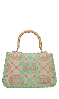 Borsa Monogram in pelle e tessuto 