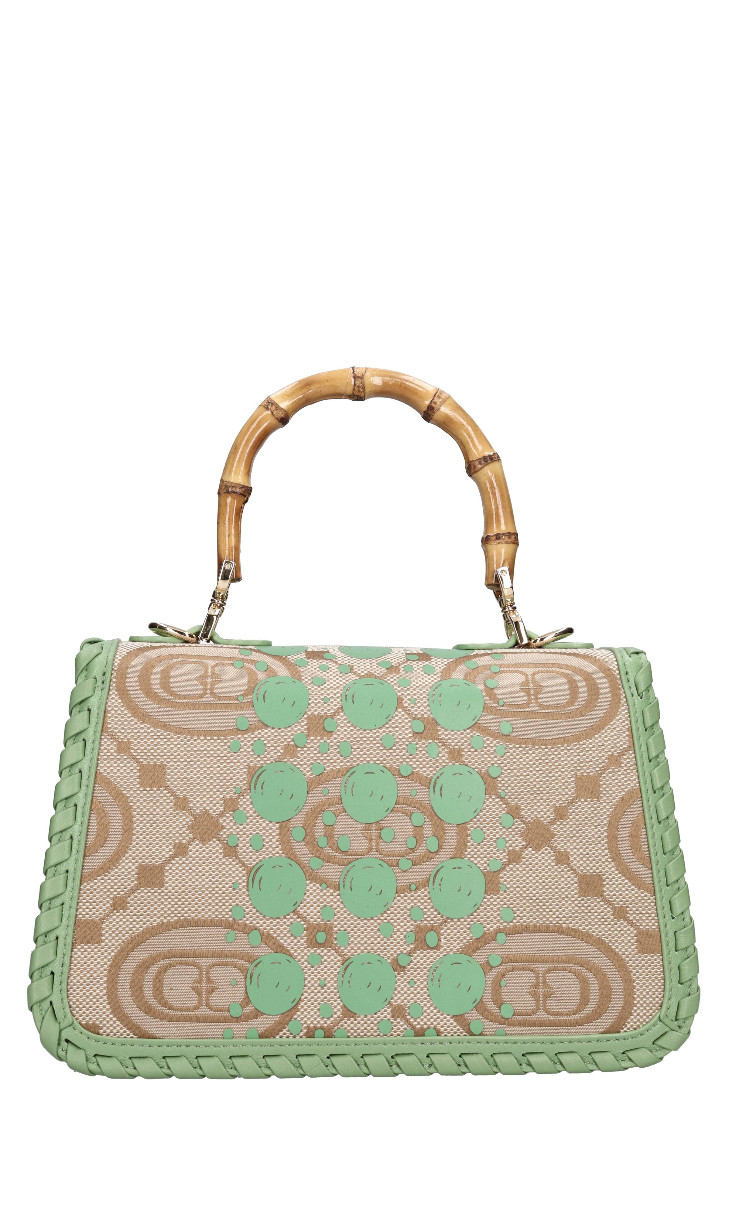 Borsa Monogram in pelle e tessuto 