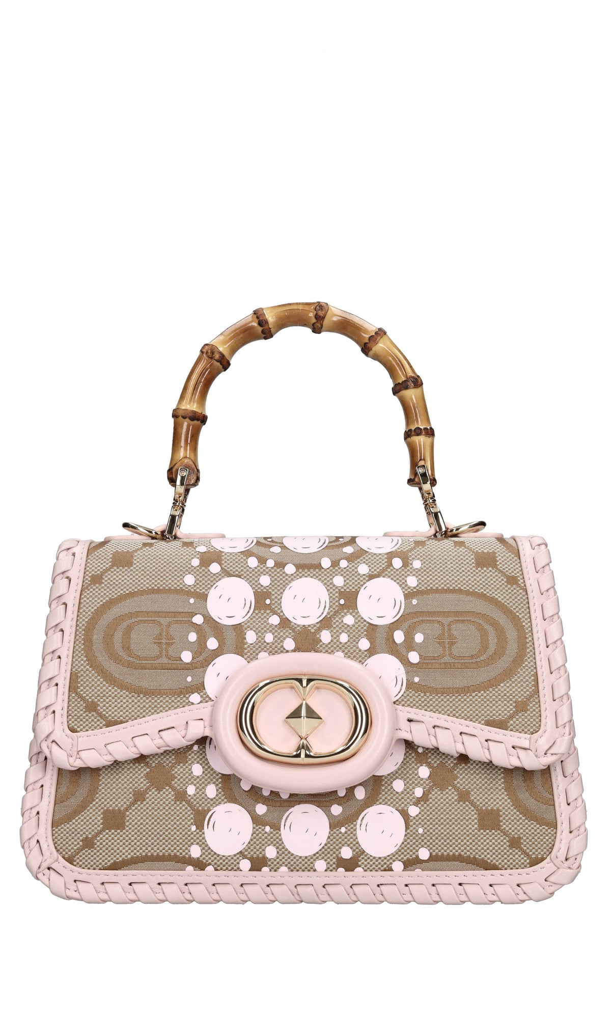 Borsa Monogram in pelle e tessuto 