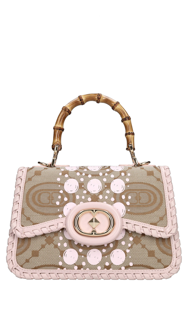 Borsa Monogram in pelle e tessuto 