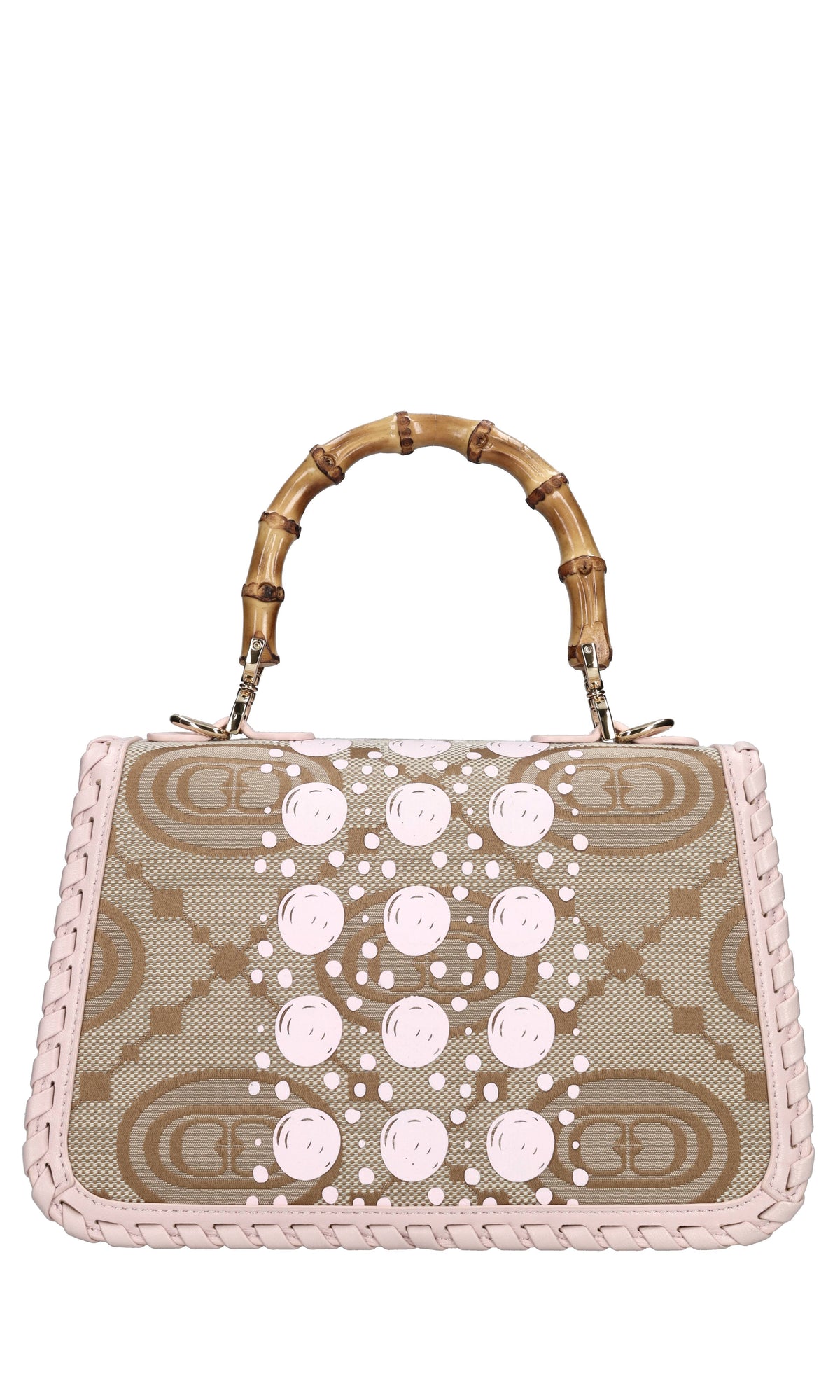 Borsa Monogram in pelle e tessuto 