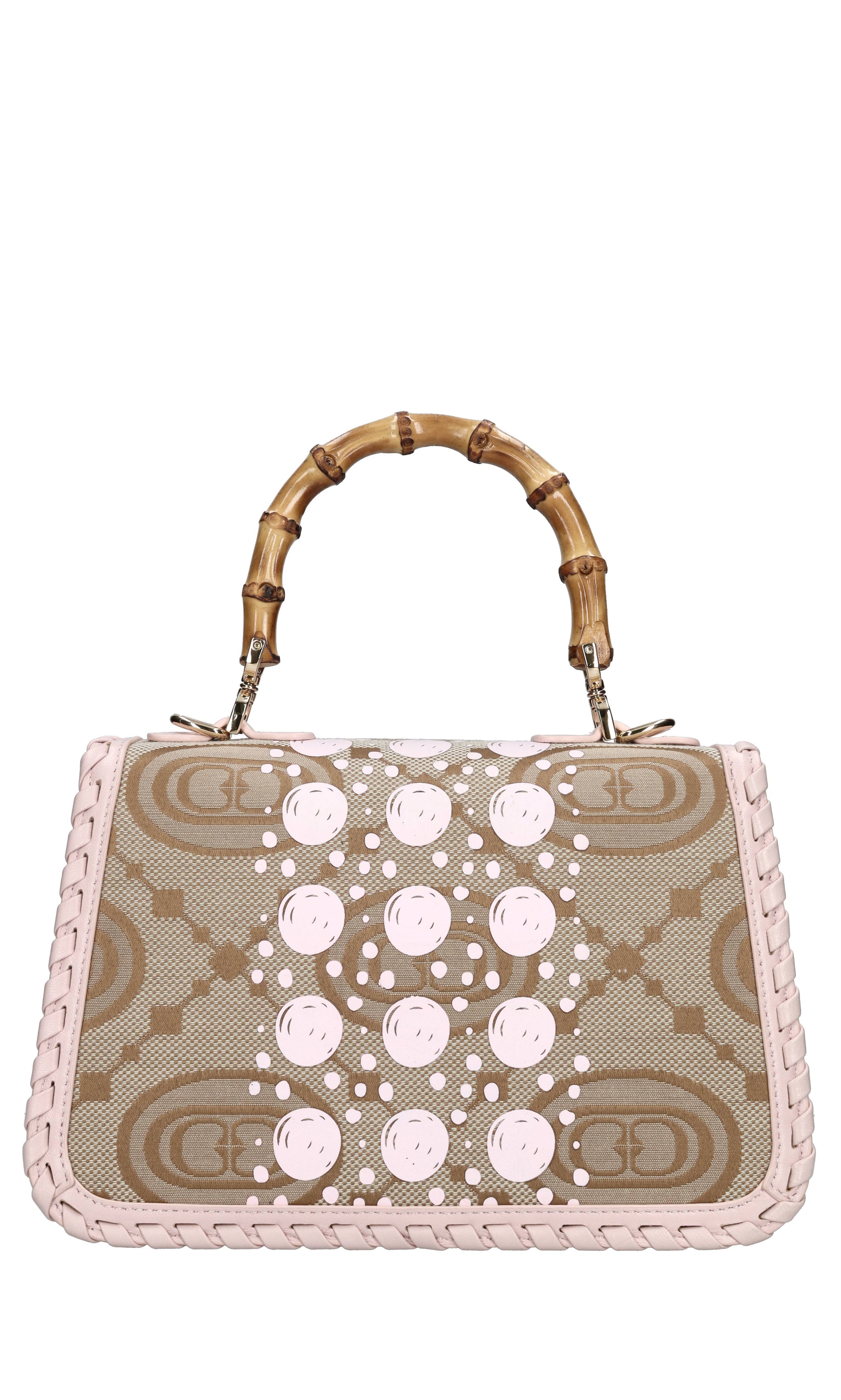 Borsa Monogram in pelle e tessuto 