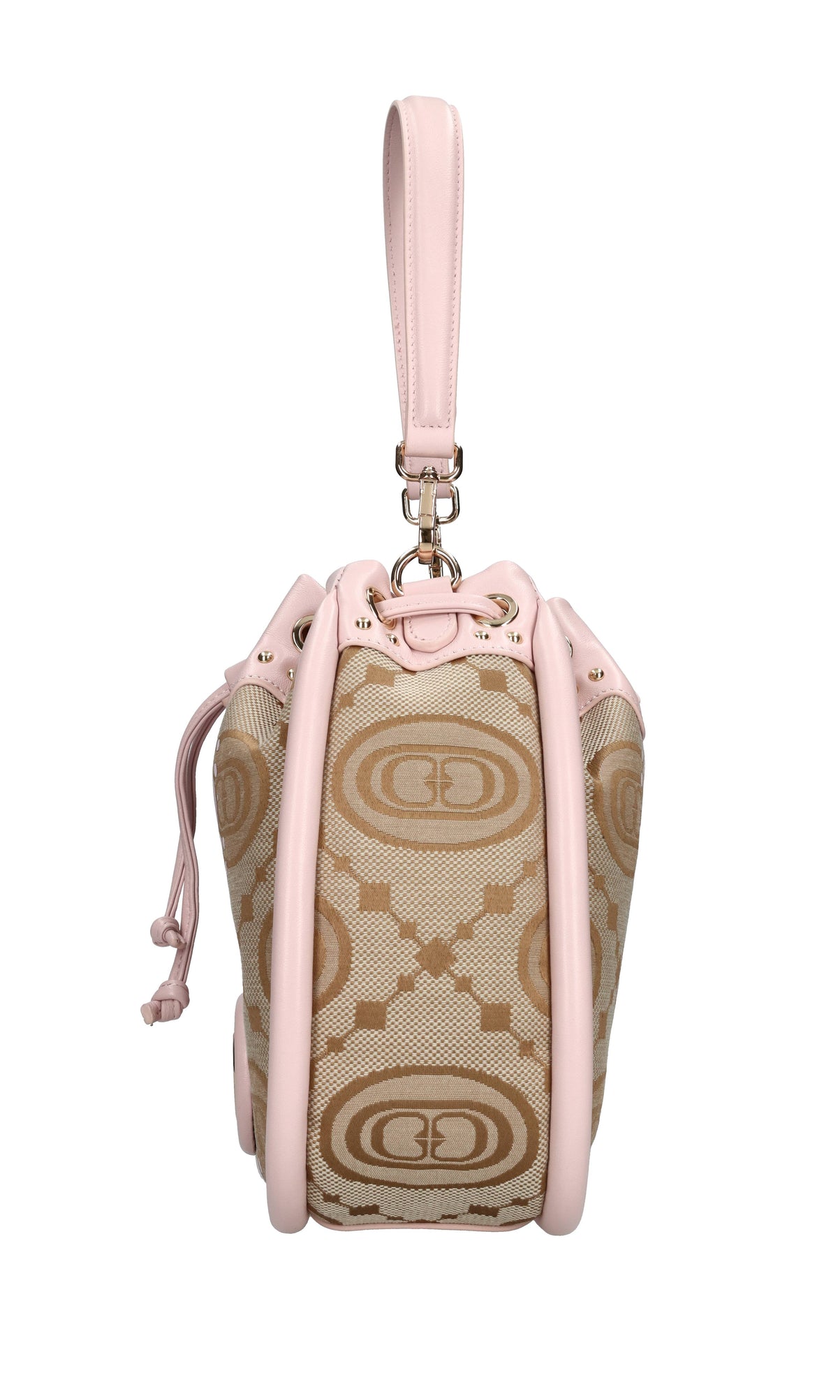 Borsa monogram in pelle e tessuto 