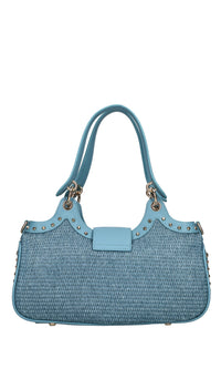 Borsa Romantic Ilary in pelle e rafia 