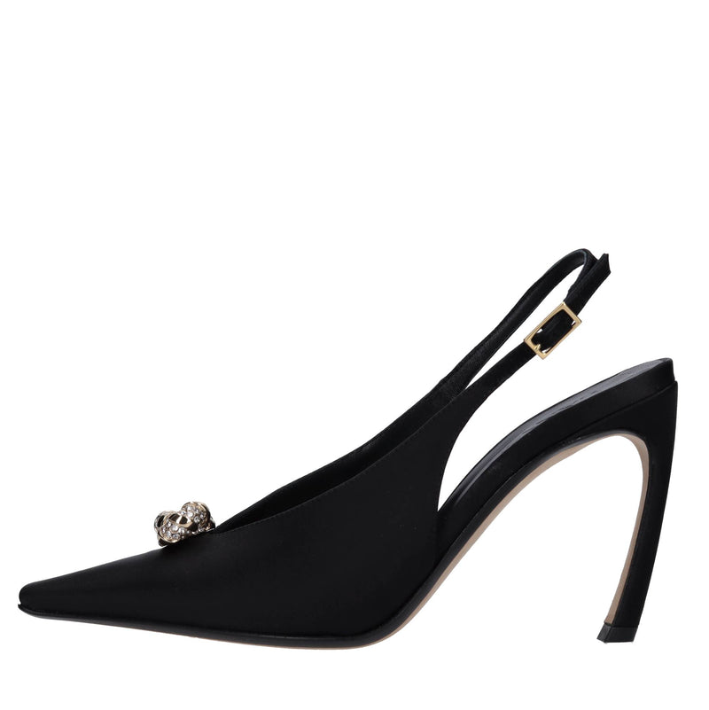 Décolleté slingback in raso 