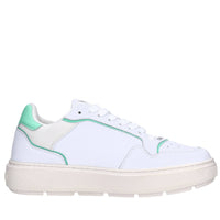 Sneakers in pelle e tessuto 