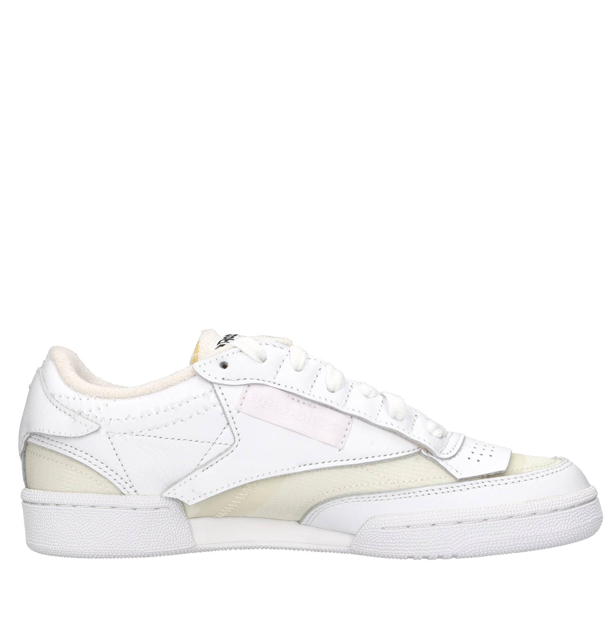Sneakers in pelle e tessuto 