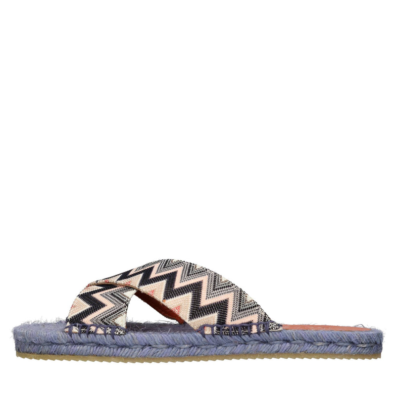 Mules in tessuto zig zag 