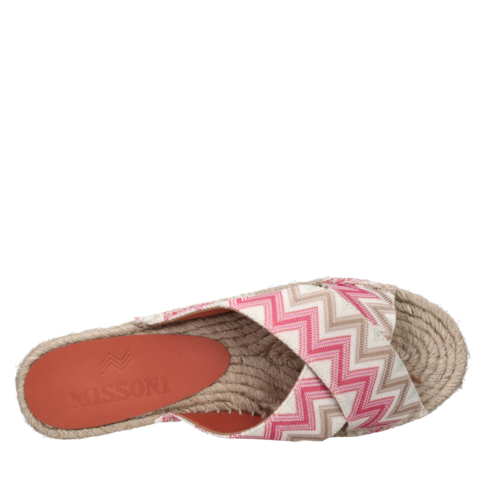 Mules in tessuto zig zag 