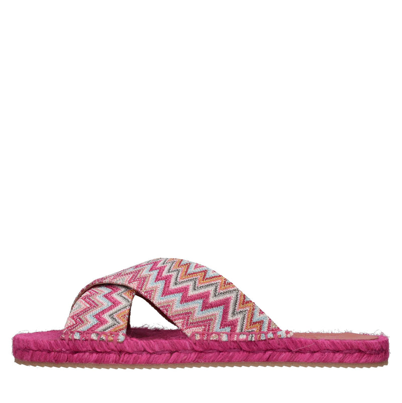 Mules in tessuto zig zag 