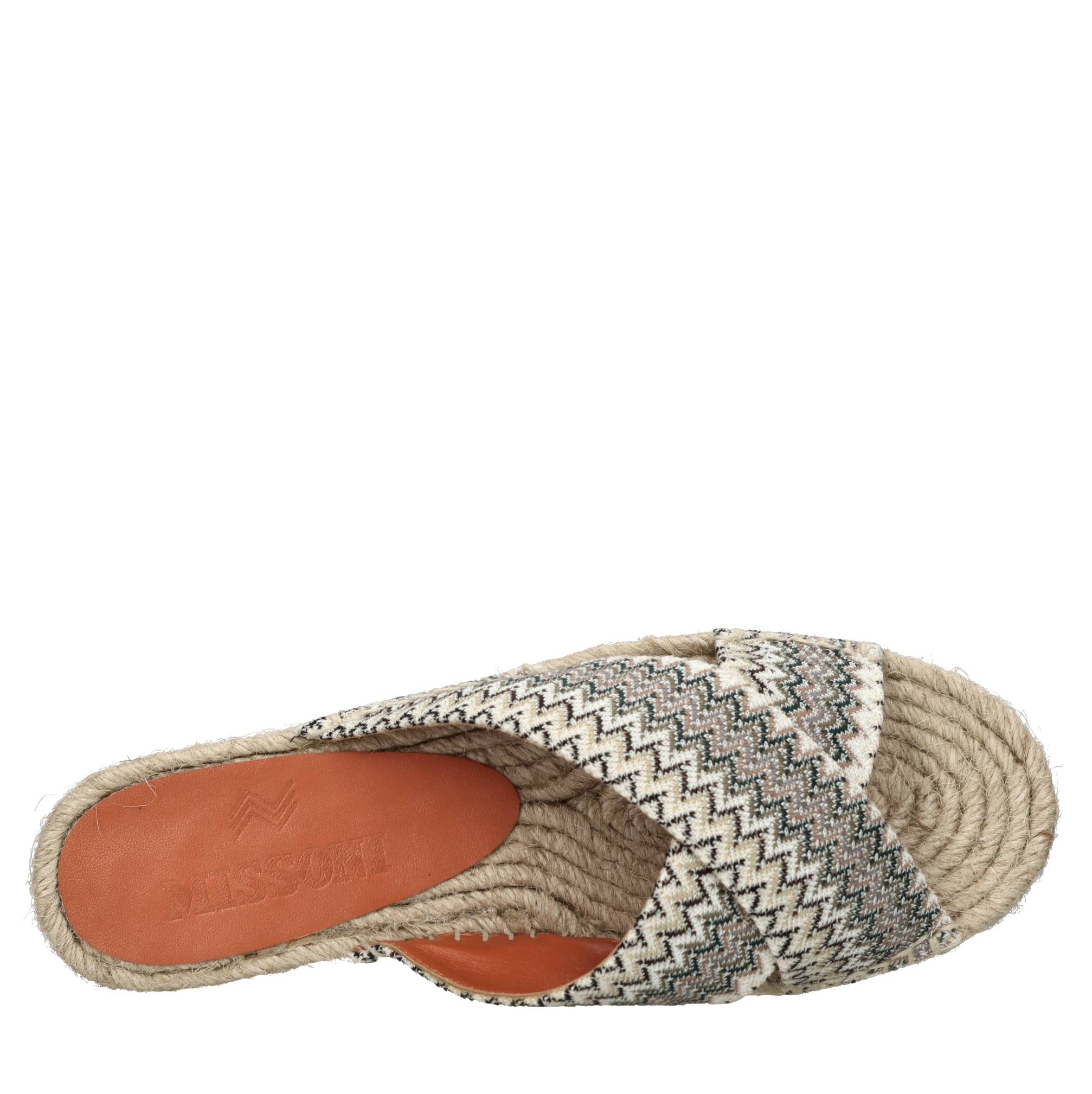 Mules in tessuto zig zag 