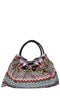 MISSONI Borsa in tessuto zig zag e pelle