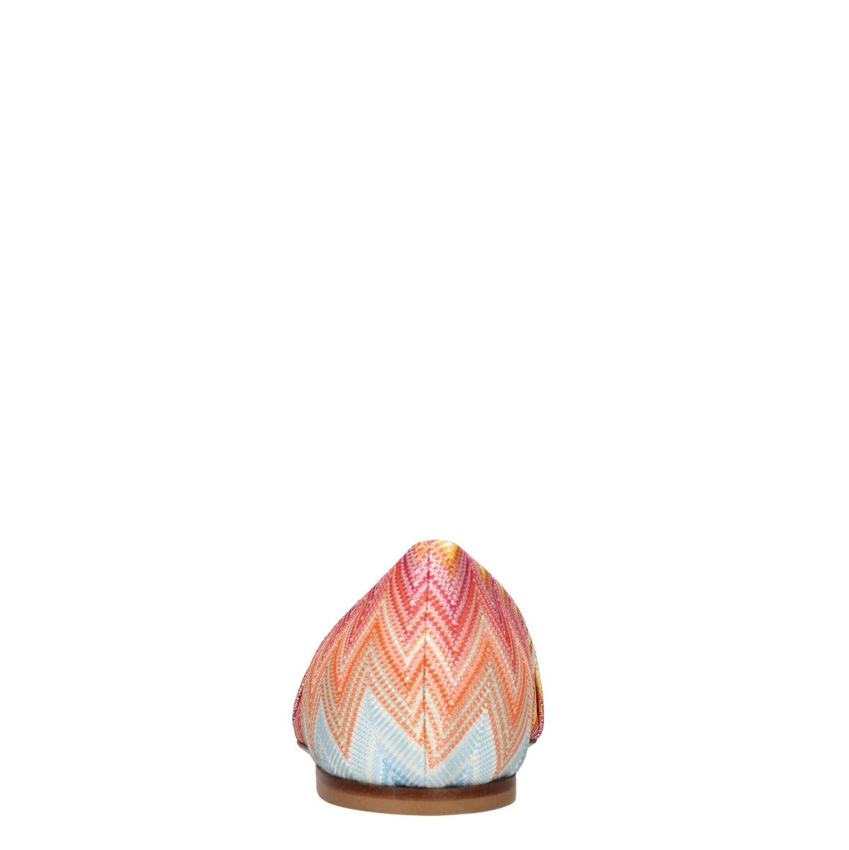 Ballerine in tessuto zig zag e pelle 