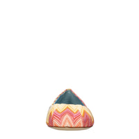 Ballerine in tessuto zig zag e pelle 