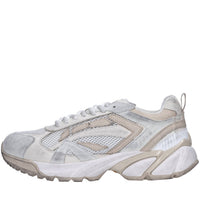 Sneakers in pelle e tessuto 