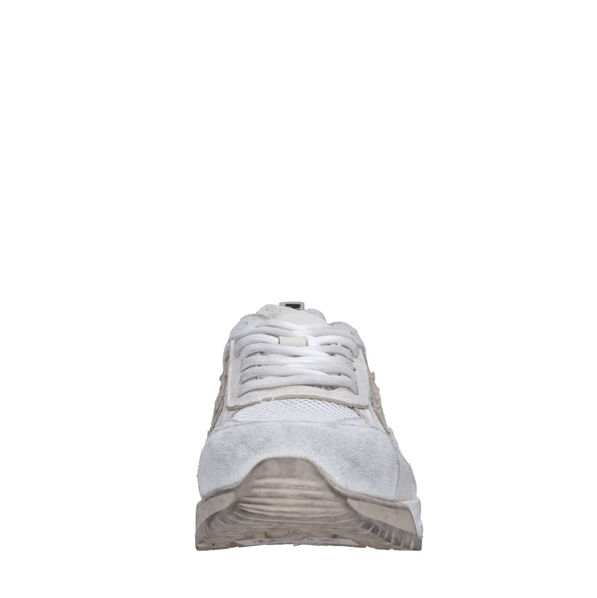 Sneakers in pelle e tessuto 