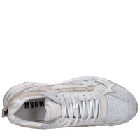 Sneakers in pelle e tessuto 