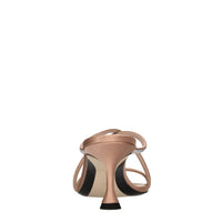 Mules in raso e pelle 