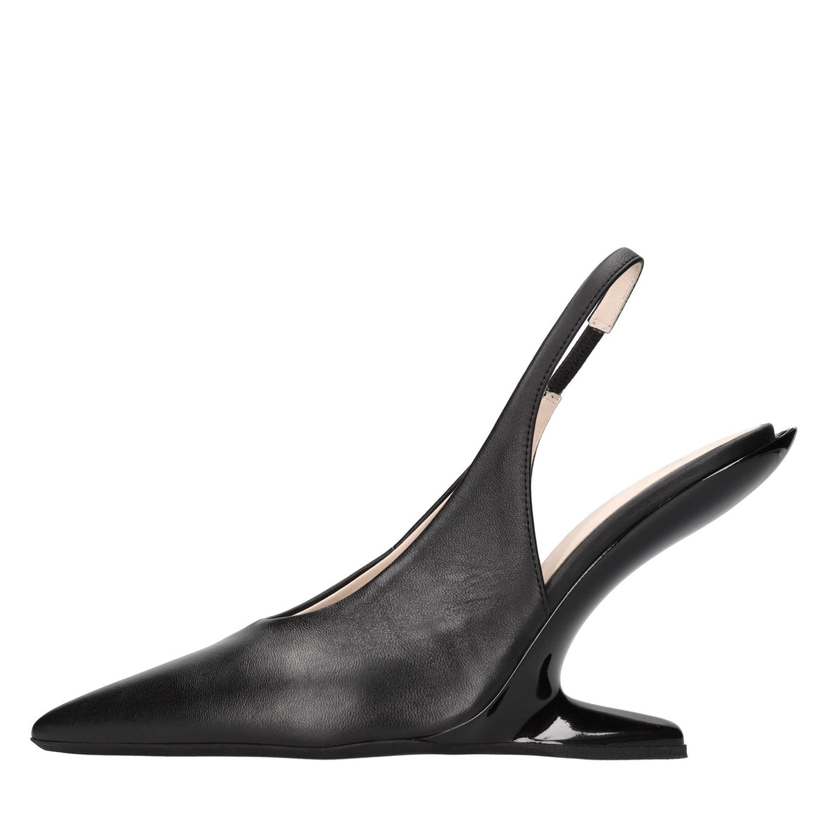 Décolleté slingback in pelle 