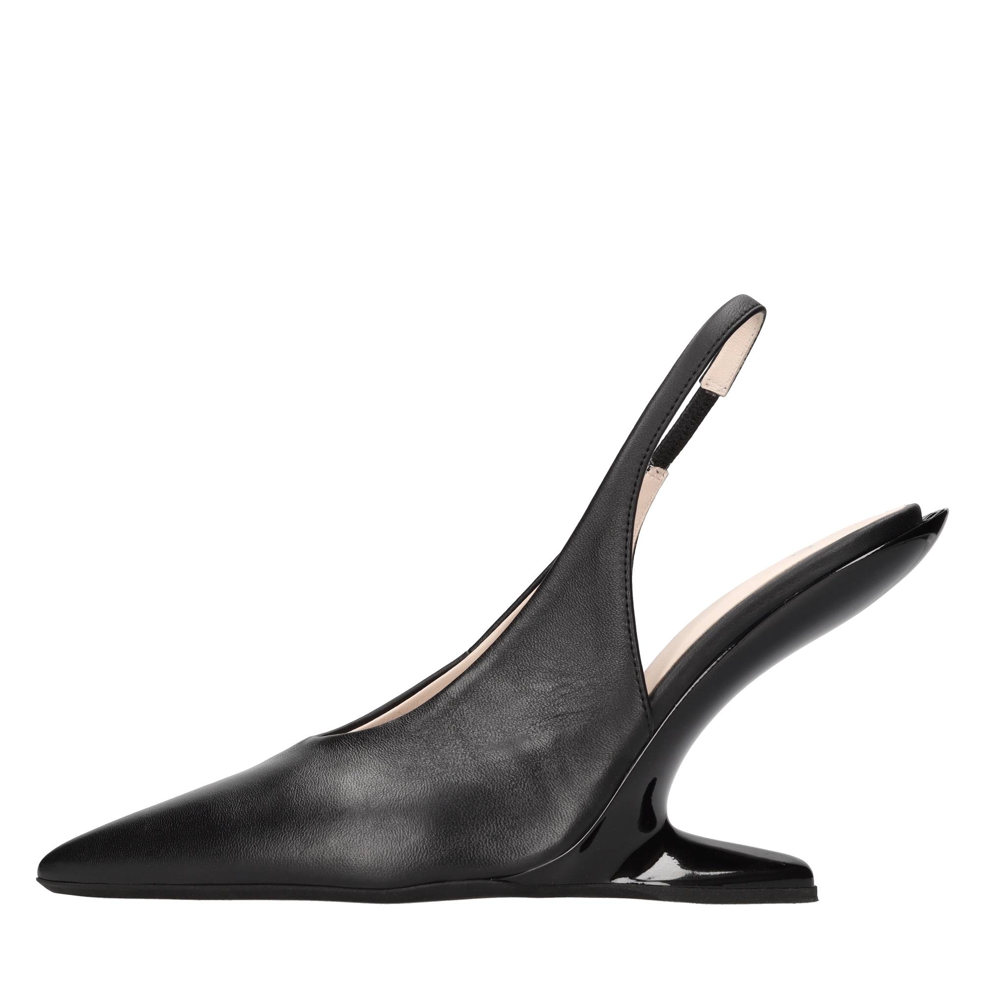 Décolleté slingback in pelle 