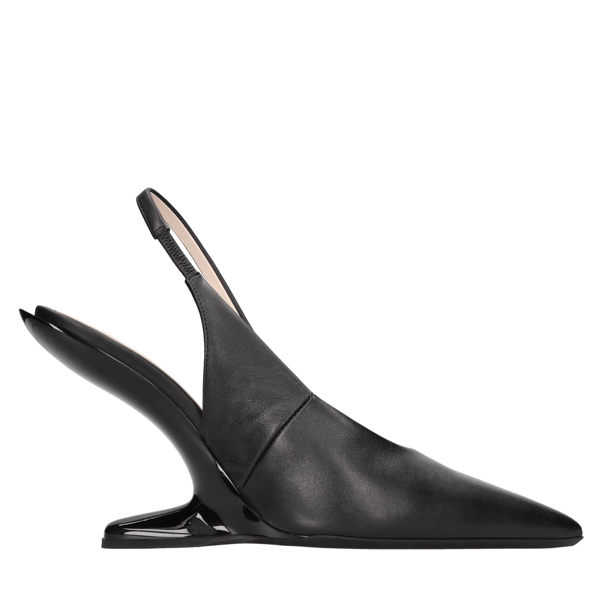 Décolleté slingback in pelle 