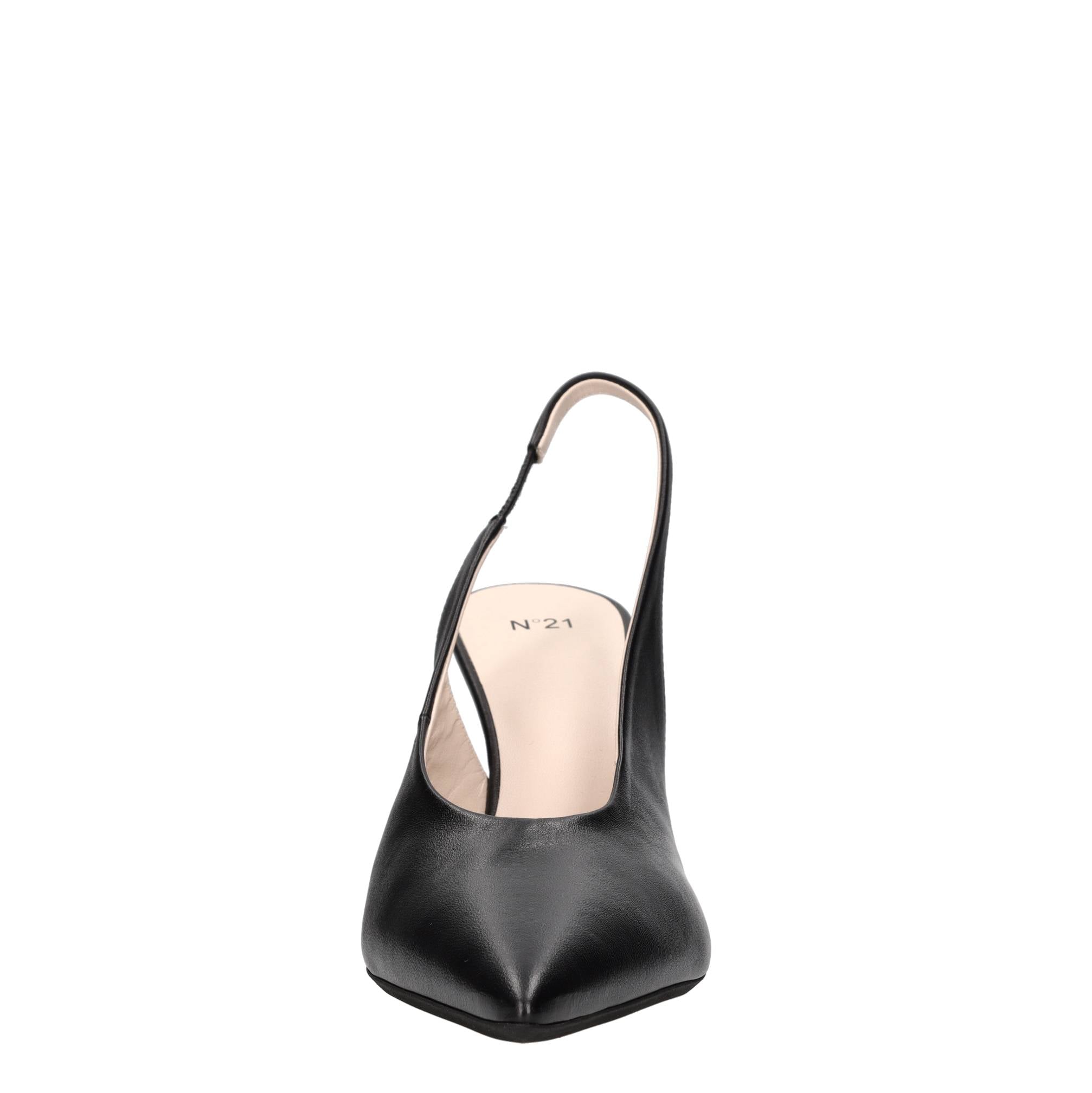 Décolleté slingback in pelle 