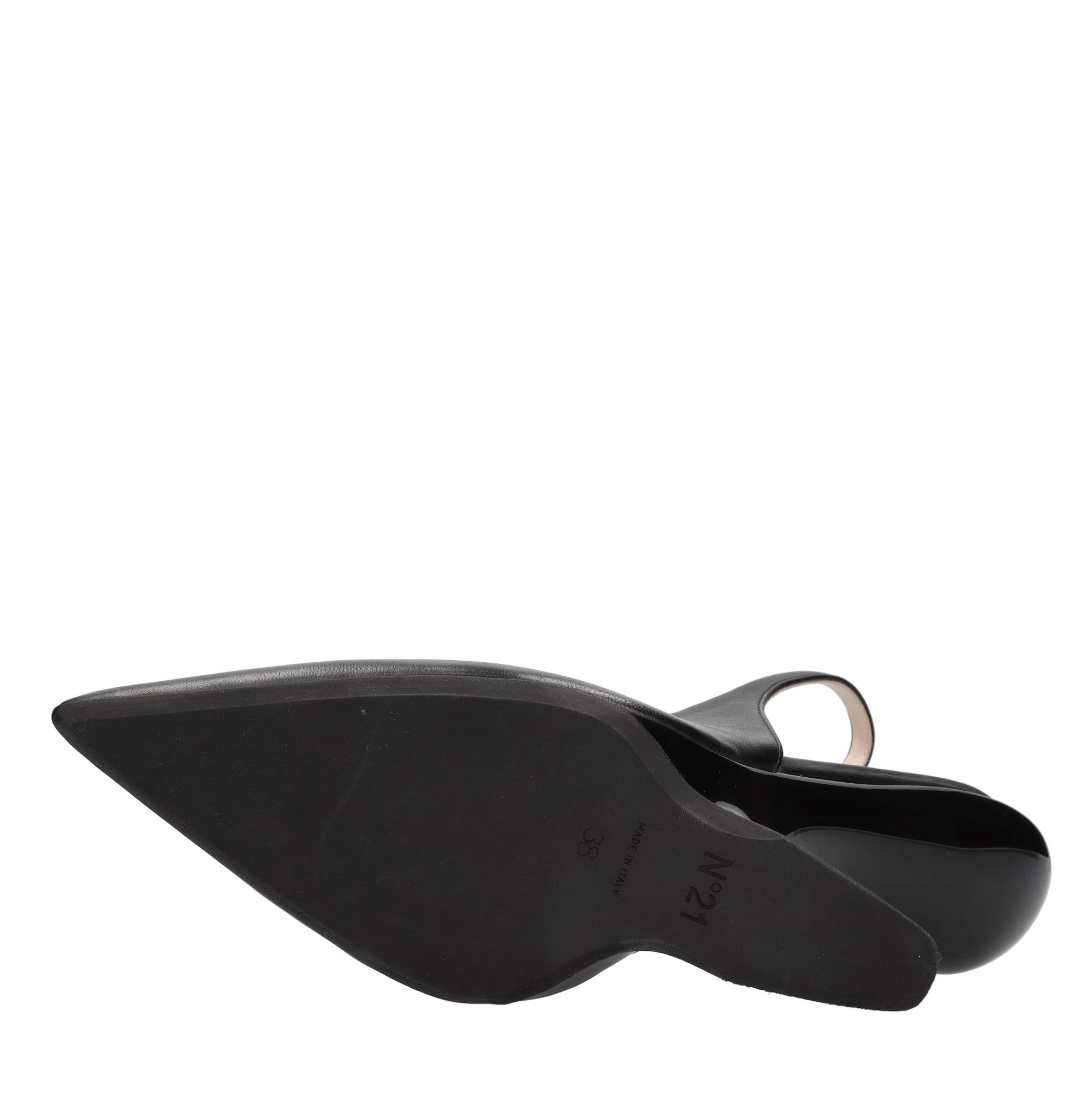Décolleté slingback in pelle 