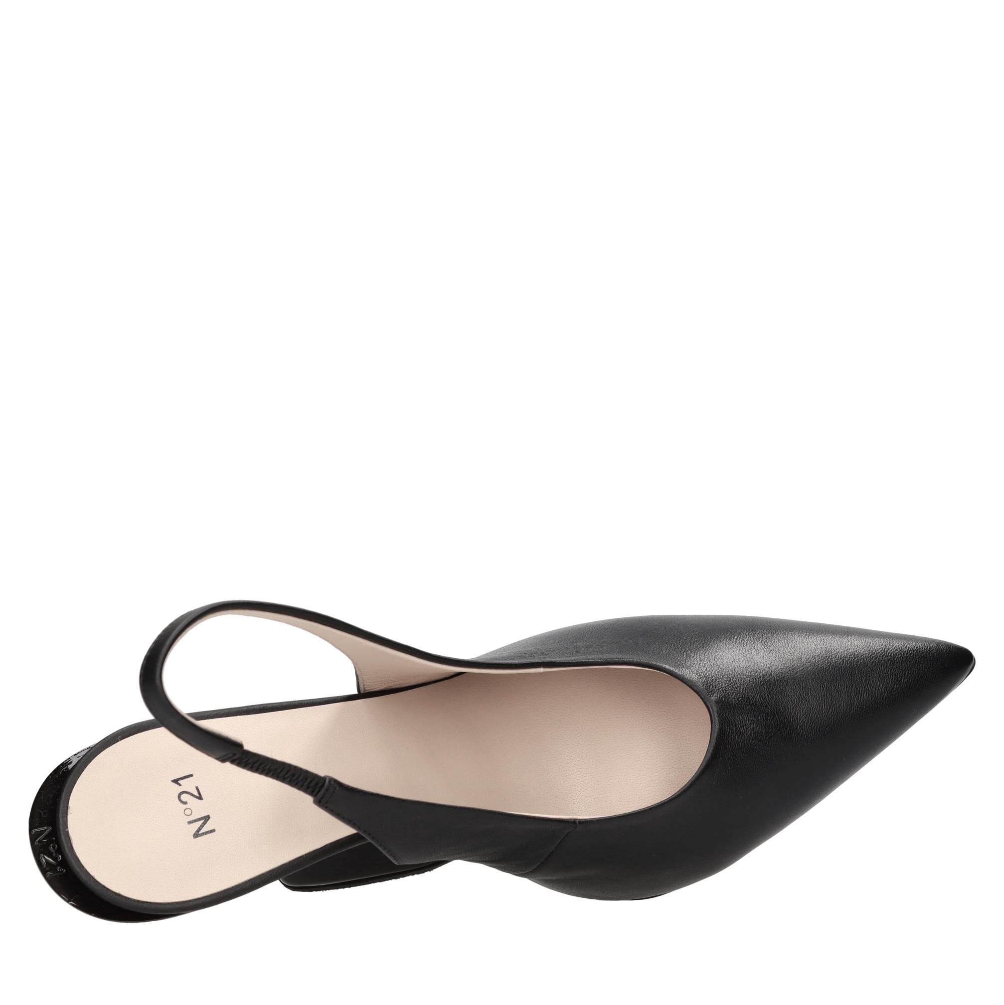 Décolleté slingback in pelle 