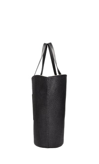 Borsa in pelle e rafia 