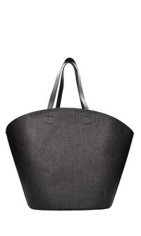 Borsa in pelle e rafia 